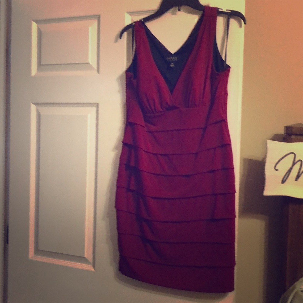 Wine colored cocktail dress